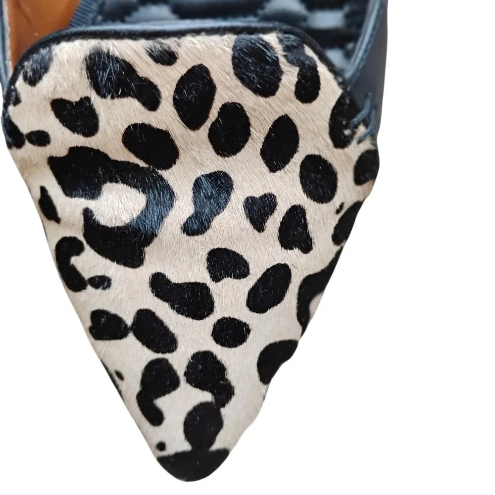 DV Dolce Vita Leopard Print Hair Calf Leather Pointed Toe Flats Shoes - Picture 2 of 4